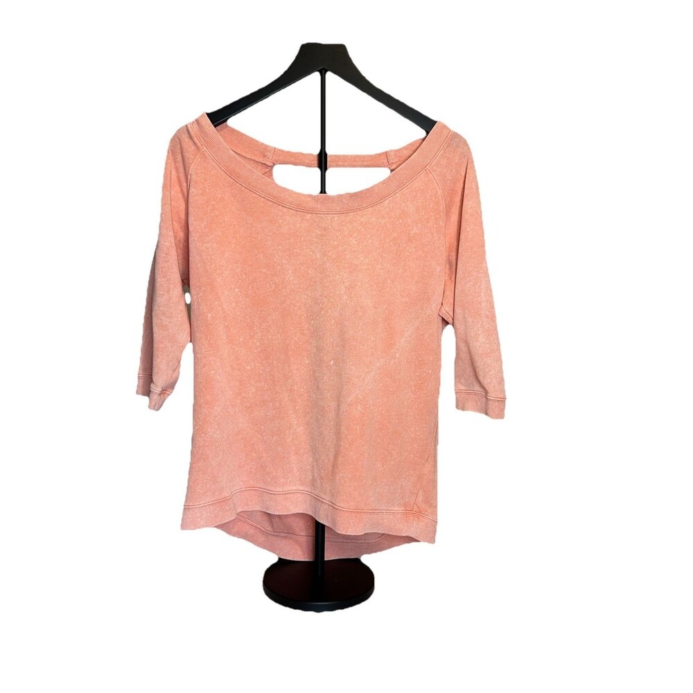 Victoria’s Secret Medium Open Back Tee/sweatshirt 3/4 Sleeves In Peachy Pink